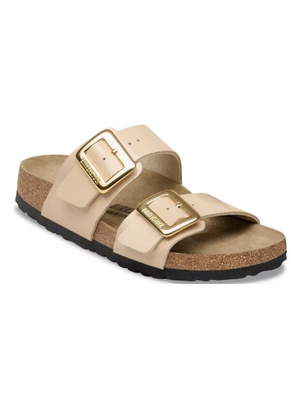 NIB BIRKENSTOCK Women’s Size 8 SYDNEY PATENT SAND BIRKO-FLOR LUXE CUSHION BUCKLE